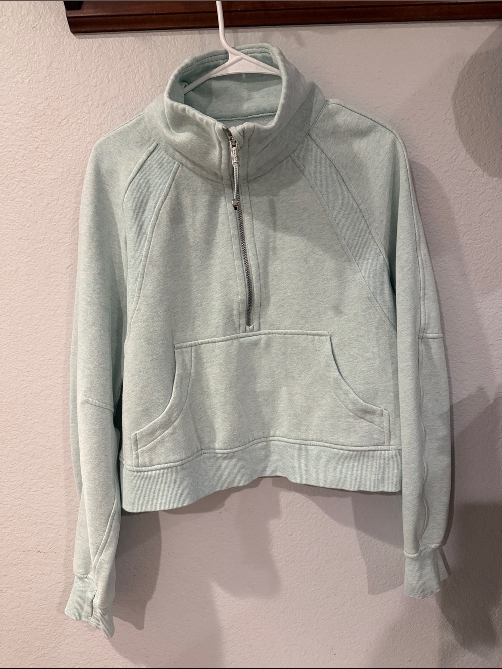 lululemon athletic scuba Light Mint Half-Zip Pullover